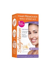 Sally Hansen Hair Remover Wax Strip kit for Face 18 Wax Strips