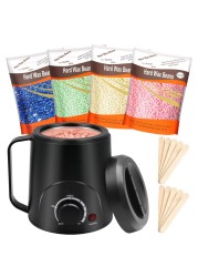 PinkiouWaxing Kit Wax Warmer for Hair Removal Portable Wax Machine with Hard Wax Beans for Coarse Hair Bikini Eyebrow Armpit Brazilian