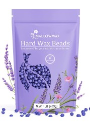 Hard Wax Beads Lavender Stripless Hard Wax Beans Wax beads for Hair Removal Natural Gentle Wax for Brazilian Bikini Waxing Beads for Beginners Coarse Body Hair Specific