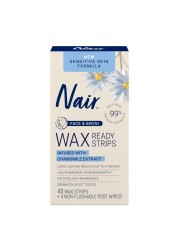 NairSensitive Hair Remover Wax Ready Strips Face and Bikini Hair Removal Wax Strips 40 Count