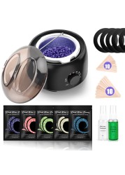 Waxing Kit Wax Warmer for Hair Removal Hard Wax Beans for Full Body Legs Face Eyebrows Bikini Brazilian Waxing for Women Men