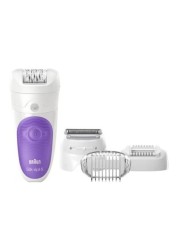 Braun - Silk-Epil Wet And Dry Cordless Epilator White/Purple