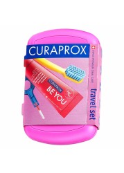 Curaprox Be You Gentle Everyday Whitening Toothpaste Gin Tonic and Persimmon with Toothbrush Travel Set Pink