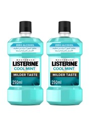Listerine Zero Alcohol Milder Taste Mouthwash Cool Mint 250ml Pack of 2