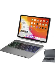 Doqo Smart Detachable Keyboard Case for Apple iPad Pro with Trackpad with RGB Backlit Keyboard,Advanced 5.1 Bluetooth, Protective case with Apple Pencil Holder(12.9 Inch/Detachable)