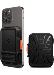Spigen Lock Fit (MagFit) Magnetic Wallet Card Holder [up to 6 Cards] MagSafe Compatible with iPhone 15 Pro Max / 15 Pro / 15 Plus / 15 / iPhone 14/13/12 series - Black