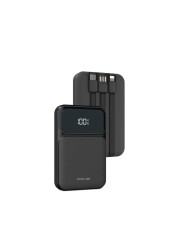 Green Lion PD 20W 3 in 1 Integrated Power Bank, 10000mAh, Charging Protection, PD 20W Fast Charging, Digital Display, Built-in Cables, Compact and Portable Design