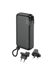 Cellairis Trek Power Bank With Built-in Charging Cable And Adapter Black 10000mAh