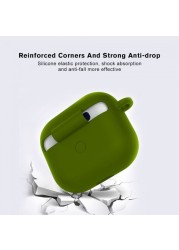 FOCUS Protective Shockproof Silicone Case Cover for Apple Airpods 3 3rd Generation Olive Green