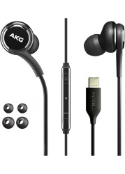 AKG Earbuds for Samsung Galaxy S23 Ultra, Galaxy S23, Galaxy S22, Galaxy S21, Note 10, iPhone 15 Pro Max - Original USB Type C in-Ear Earbud USBC Headphones with Remote &amp; Mic USB-C - Black