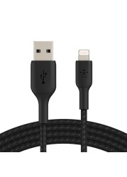 بوست تشارج كابل مضفر من USB-C إلى USB-A ـ 2 متر - أسود