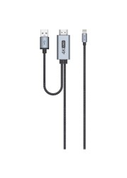 توتو لايف نيلو سيريز كابل Lightning إلى HDMI أسود ورمادي بطول 2 متر