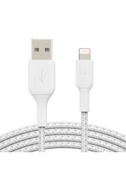 Belkin Boost Charge Braided Lightning To USB-A Cable 1m White