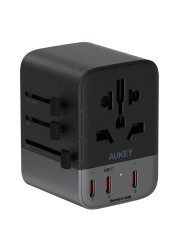 أوكي ترافيل ميت محول غان العالمي مع منافذ USB و PD - أسود 35 واط 2 أمبير
