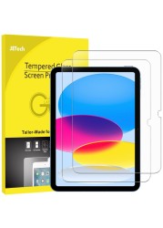 JETech Screen Protector for iPad 10 (10.9-Inch, 2022 Model, 10th Generation), 9H Tempered Glass Film, HD Clear, 2-Pack