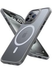 Torras Guardian Magnetic Series Designed for iPhone 15 Pro Max Case, [Military Grade Drop Tested] [Compatible with MagSafe] Slim Case for iPhone 15 Pro Max Phone Case, Natural Titanium