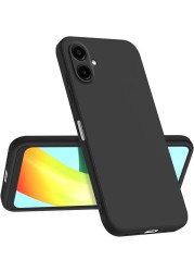 For Samsung Galaxy A06 Liquid Silicon Case, Soft Microfiber Lining Cushion Slim Shell Shockproof Protective Soft Gel Rubber Matte Finish Cover Camera Protection Case for Samsung Galaxy A06 (Black)