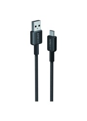 أنكر كابل مضفر USB أ إلى USB-Cأسود 3 أقدام