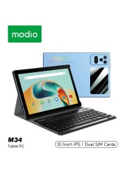 Modio M34 10.1-inch Tablet Dual SIM 8GB RAM 512GB 5G With Keyboard Earphone Digital Pen Screen Protector and Back Cover