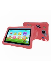 Oteeto K3 Tablet 7&quot; inch Screen Octa Core Processor 128gb 4gb RAM 3000mAh Battery Wi-Fi Includes Lanyard, Kids Bracelet , Case, (Red)