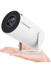 Mini Projector, Magcubic HY300 Auto Keystone Correction Portable Projector, 4K/ 200 ANSI Smart Projector with 2.4/5G WiFi, BT 5.0, 130 Inch Screen, 180 Degree Flip, Round Design, Home Video Projector