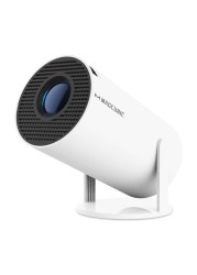 Magcubic Mini Projector HY300 Auto Keystone Correction Portable Projector, 4K/ 200 ANSI Smart Projector with 2.4/5G WiFi, BT 5.0, 130 Inch Screen, 180 Degree Flip, Round Design, Home Video Projector