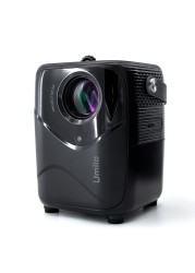 Umiio Q1 Portable Video Projector 2.4/5G WiFi Bluetooth Quadrangle Trapezoid 0.8-5M Projection Distance 1920 * 1080 Resolution Android Projector For Move Music TV Game Casting with Tripod - Black