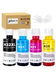 EXCERCUS Ink Bottle 31 32XL 32 XL Compatible with 31 32XL 32 XL HP Smart Tank 502 510 513 750 755 790 5105 6005 7001 Printers (135ML 32XL Black Ink, 70ML 31 Color Ink)