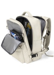 Large Travel Backpack Women Carry On Backpack Flight Approved Hiking Waterproof Rucksack Casual Daypack Laptop bags for airplanes Shoes Compartment Personal Item Travel Weekender Bag Essentials Beige