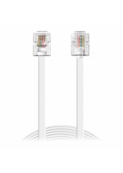 ساندبرغ سلك هاتف RJ11 بطول 5 أمتار - أبيض