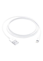 أبل كابل شحن لايتنينج إلى USB لمزامنة البيانات - أبيض، 1 متر