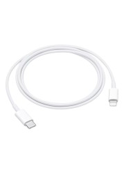 أبل كابل شحن البيانات USB-C إلى لايتنينغ لمزامنة البيانات -أبيض- 1 متر