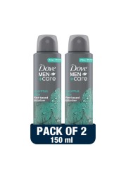 Dove Men+Care Antiperspirant Deodorant Spray, Eucalyptus &amp; Birch, 150ml Pack of 2
