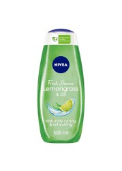 NIVEA Shower Gel Body Wash Lemongrass and Oil Caring Oil Pearls Lemongrass Scent 500ml