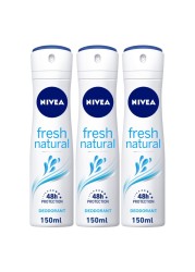 NIVEA Deodorant Spray for Women Fresh Natural Ocean Extracts 150ml Pack of 3