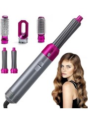 Fitto Air Brush, Hair Dryer Brush, 5 in 1 Anion Hair Styler Set, Interchangeable Heads, Professional Hairdressing Tools, for All Hairstyles, Blow Drying, Volumizing, Straightening, Curling