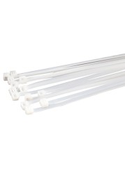 عام-100pcs الذاتي قفل النايلون العلاقات العلاقات كبل البلاستيك البريدي العلاقات 14 بوصة 176lb قوة الشد للسلك منظمة التثبيت حزمة (الأبيض)