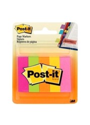 Post-it Page Markers 670-5AN. 0.5 x 1.75 in (12,7 mm x 44,4 mm). Assorted Colors, 5 colors/pack
