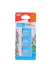 Deli Scribe Plus Erasers H003 11 White 3 PCS
