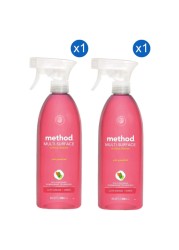 Method Multi-Surface Cleaner, Pink Grapefruit, 828ml Pack of 2