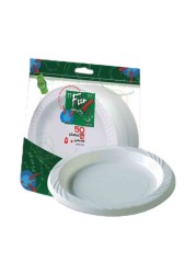 Fun Everyday Plastic Plates White 18cm 50 PCS
