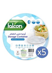 Falcon Multi-Purpose Storage Container With Lid Clear 450ml 5 PCS