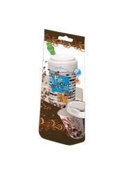 Fun Coffee Time Disposable Insulated Foam Cup With Lid Multicolour 220ml 12 PCS