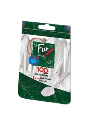 Fun Plastic Teaspoon Set White 100 PCS