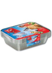 Fun Aluminium Container With Lid 1060cc Silver 10 PCS