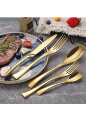 MAAC Home Opulent Gold Cutlery for Grand Occasions - Set of 5 Luxurious Elegant Durable and Classic Premium Design Cutlery Set Perfect for everyday use, and get together, restaurant, banquet