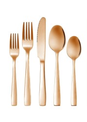 MAAC Home Elegant Rose Gold Cutlery Set for Memorable Occasions - Set of 5 Luxurious Elegant Durable Classic Premium Design Cutlery Set Perfect for everyday use, get together, restaurant