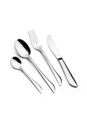 Arshia 48-piece Shiny Silver Cutlery Set with Stand