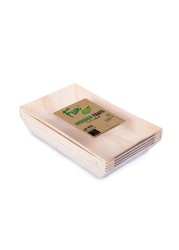 Fun Green Track Serving Wooden Trays Beige 210x130x28mm 5 PCS