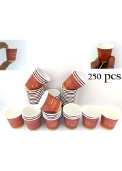 AL SAQER 250-Piece (5 SETTS) Paper Kahwa Cups 2.5oz-(Very Small)Disposable Tea Cups and Cawa cups